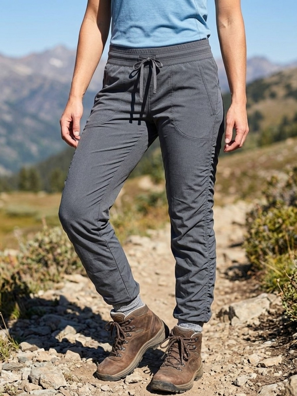 KÜHL Freeflex Move Hiking Pants Gray Size L Regular Stretch Ruched Trail